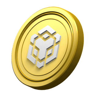 Decorative Binance BNB coin component positioned in the community trust section