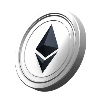 Decorative illustration of an Ethereum ETH coin displayed on a cryptocurrency sign-up interface